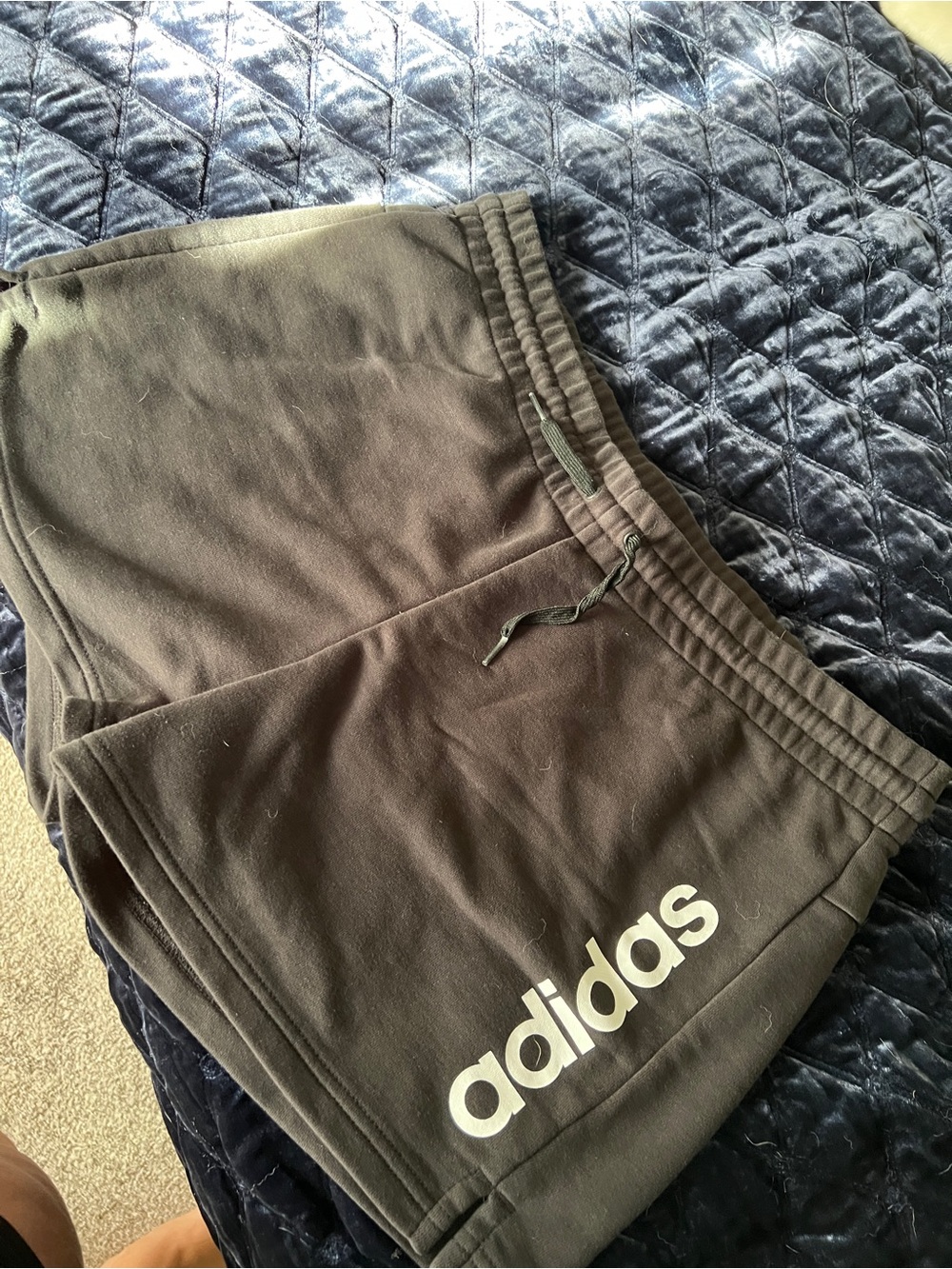adidas Black Sweat Shorts with White Logo